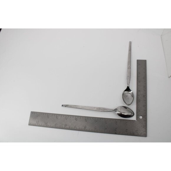 2 National Silver Co Iced Tea Spoon Stainless Steel 1960's Vintage 93778 - Picture 3 of 4